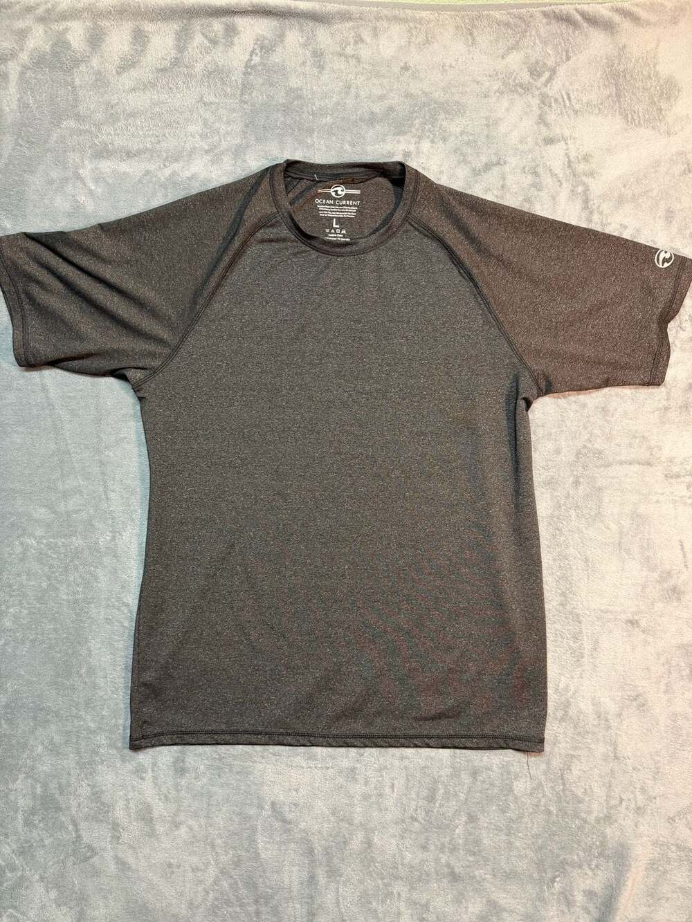 Ocean Current Men's Heather Gray Short Sleeve Active Athletic T-Shirt Size Large